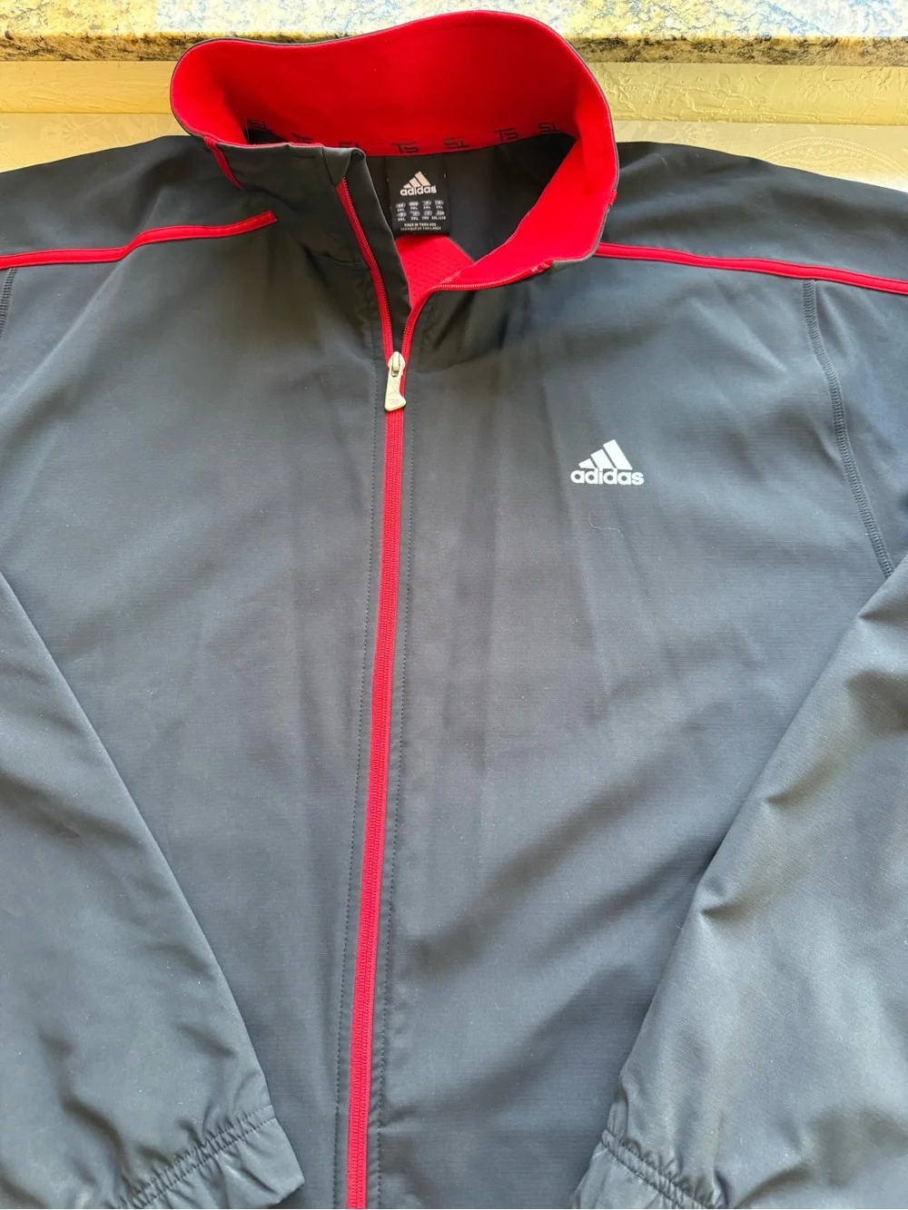Adidas Formotion Men’s Size 3XL Black Active Track Jacket Red Trim Full-Zip Coat